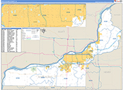Rock Island County Wall Map Basic Style